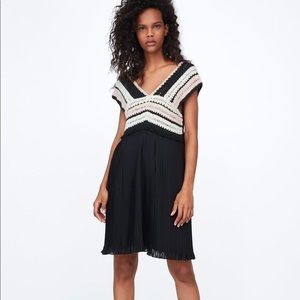 Zara crochet pleated dress